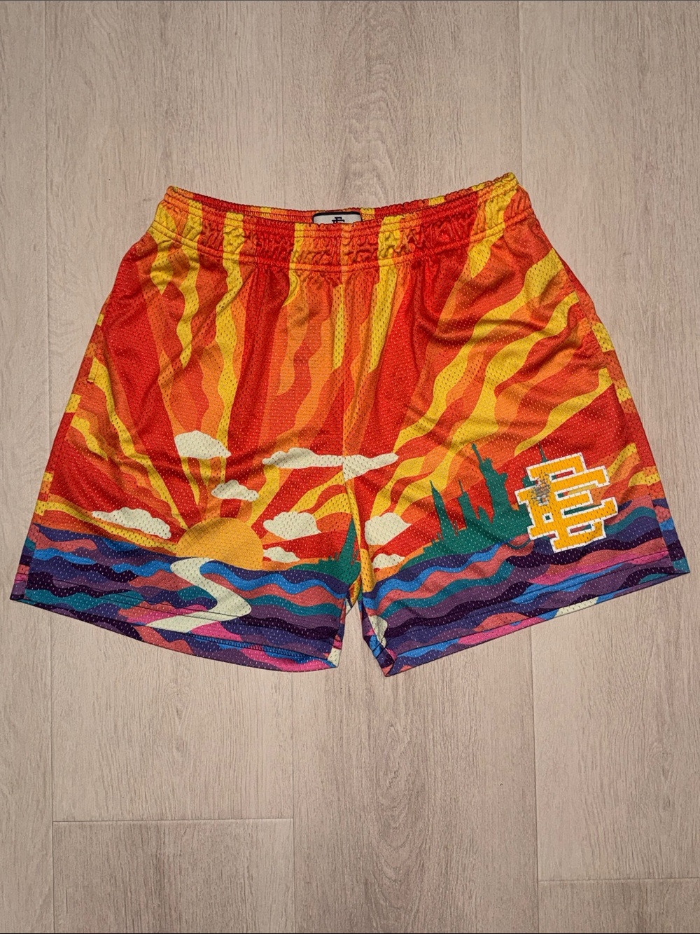 Eric Emanuel Men's Sunrise Graphic Athletic Shorts - Statue of Liberty NYC